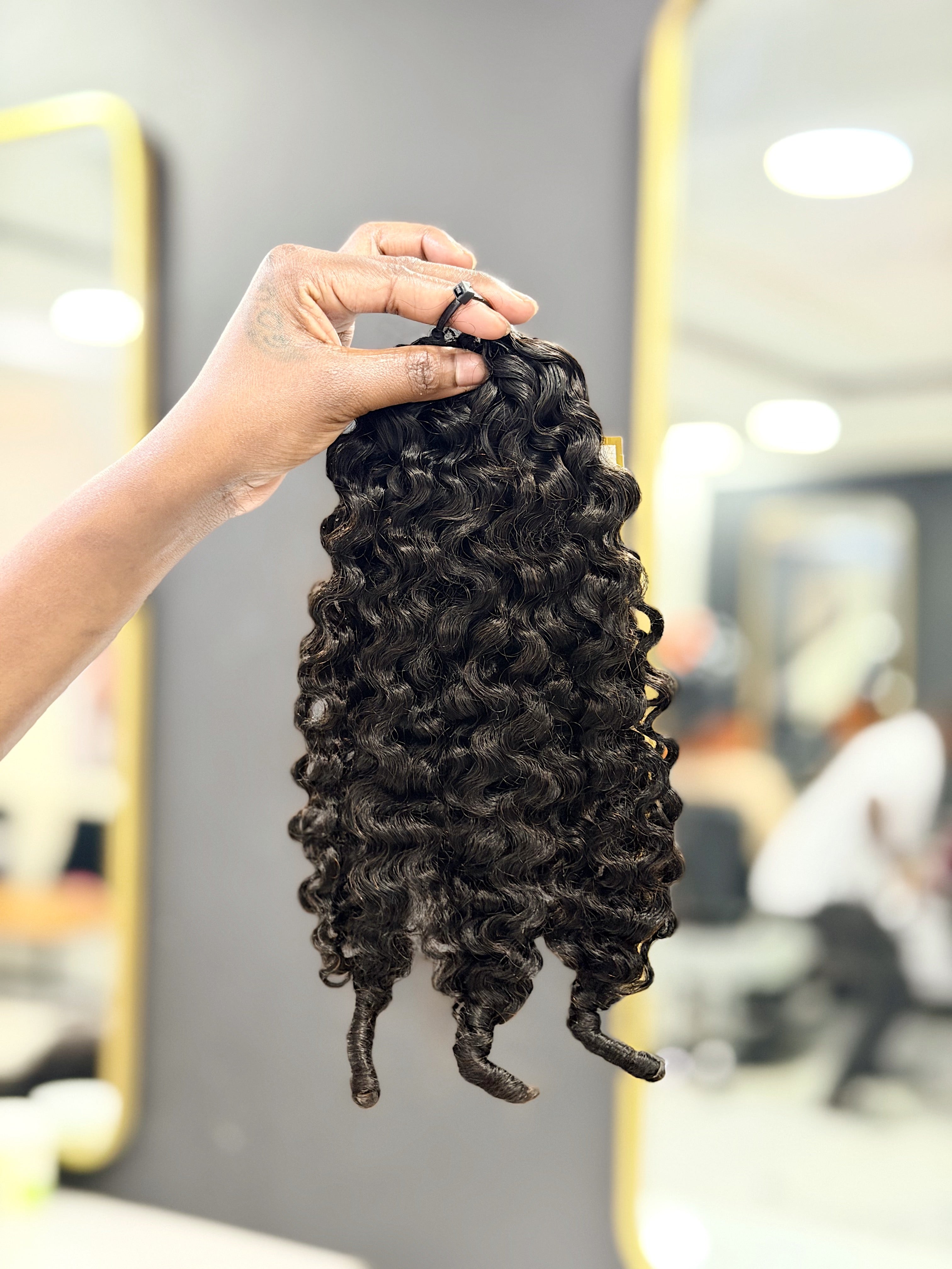 Burmese Curls Feather Crochet Human Hair Bulk