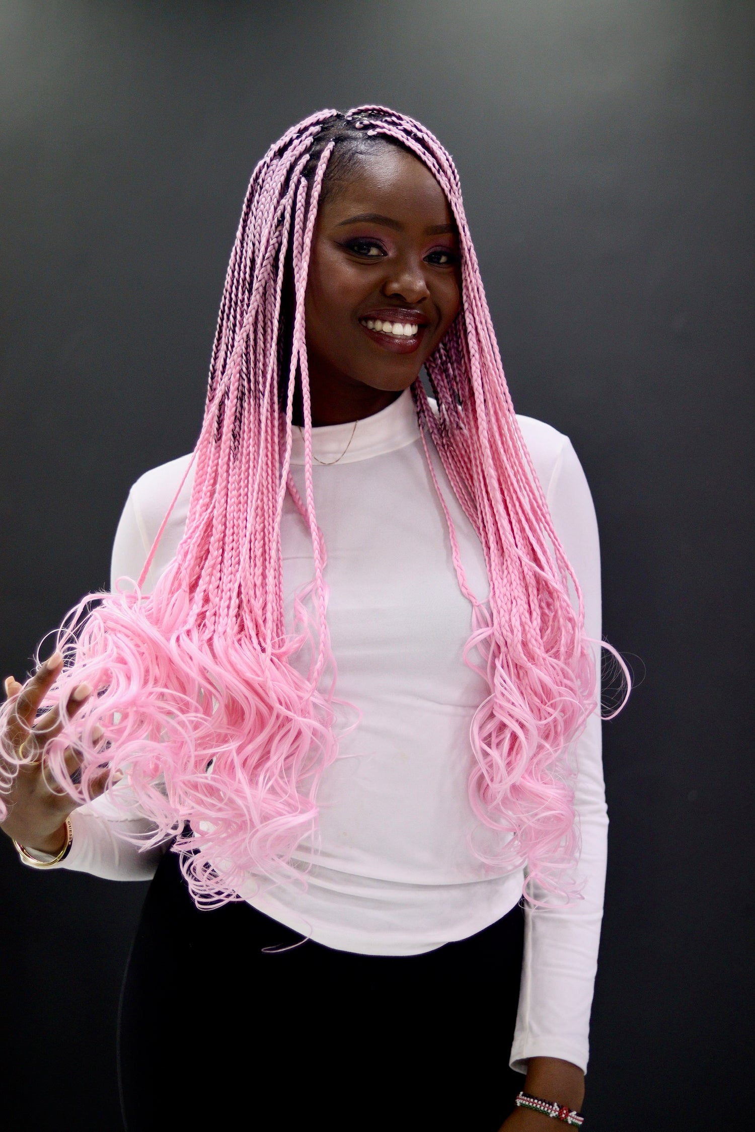 Silky Wavy Braids -Cotton Candy pink