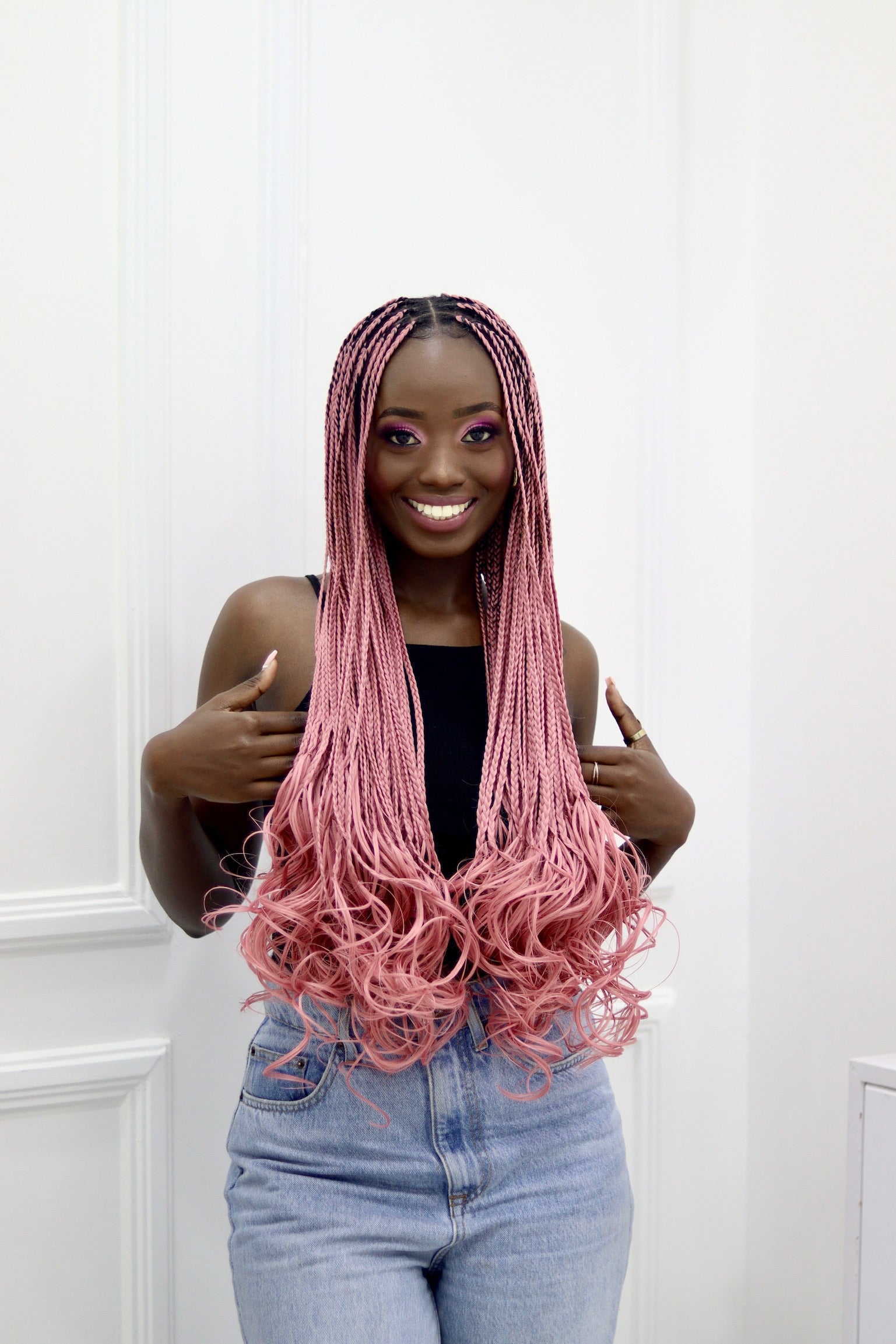 Silky Wavy Braids -Dusty Pink