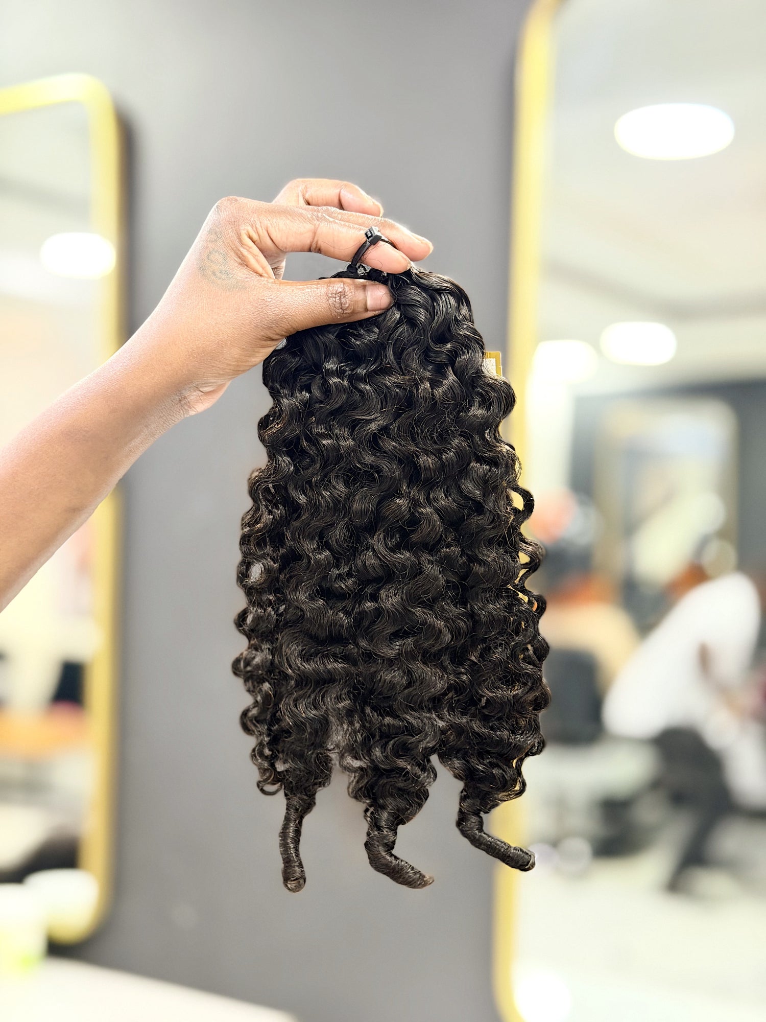 Burmese Curls Feather Crochet Human Hair Bulk