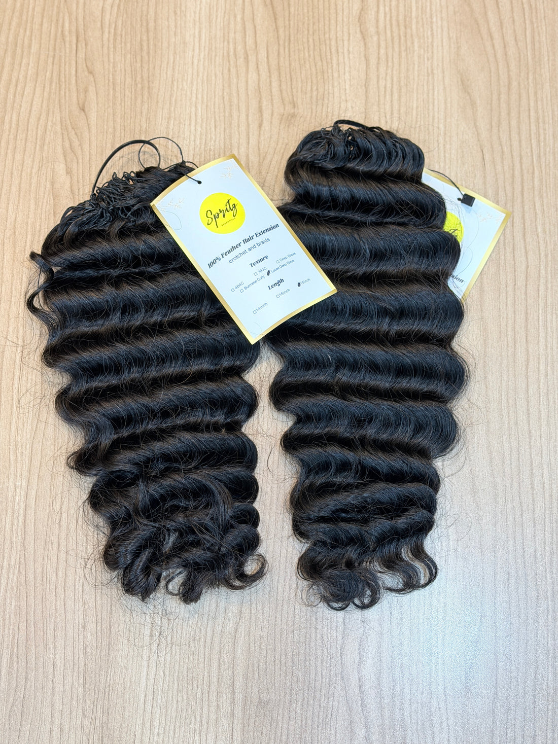 Loose Deep Wave Feather Crotchet Human Hair