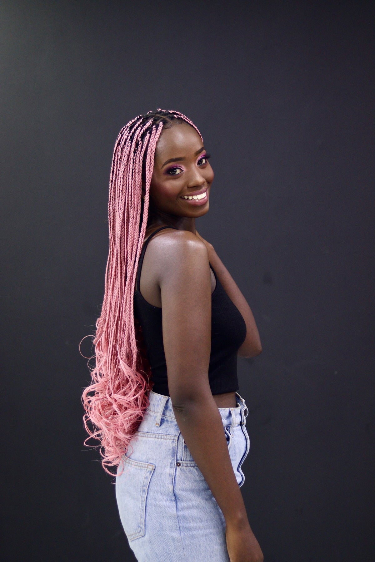 Silky Wavy Braids -Dusty Pink