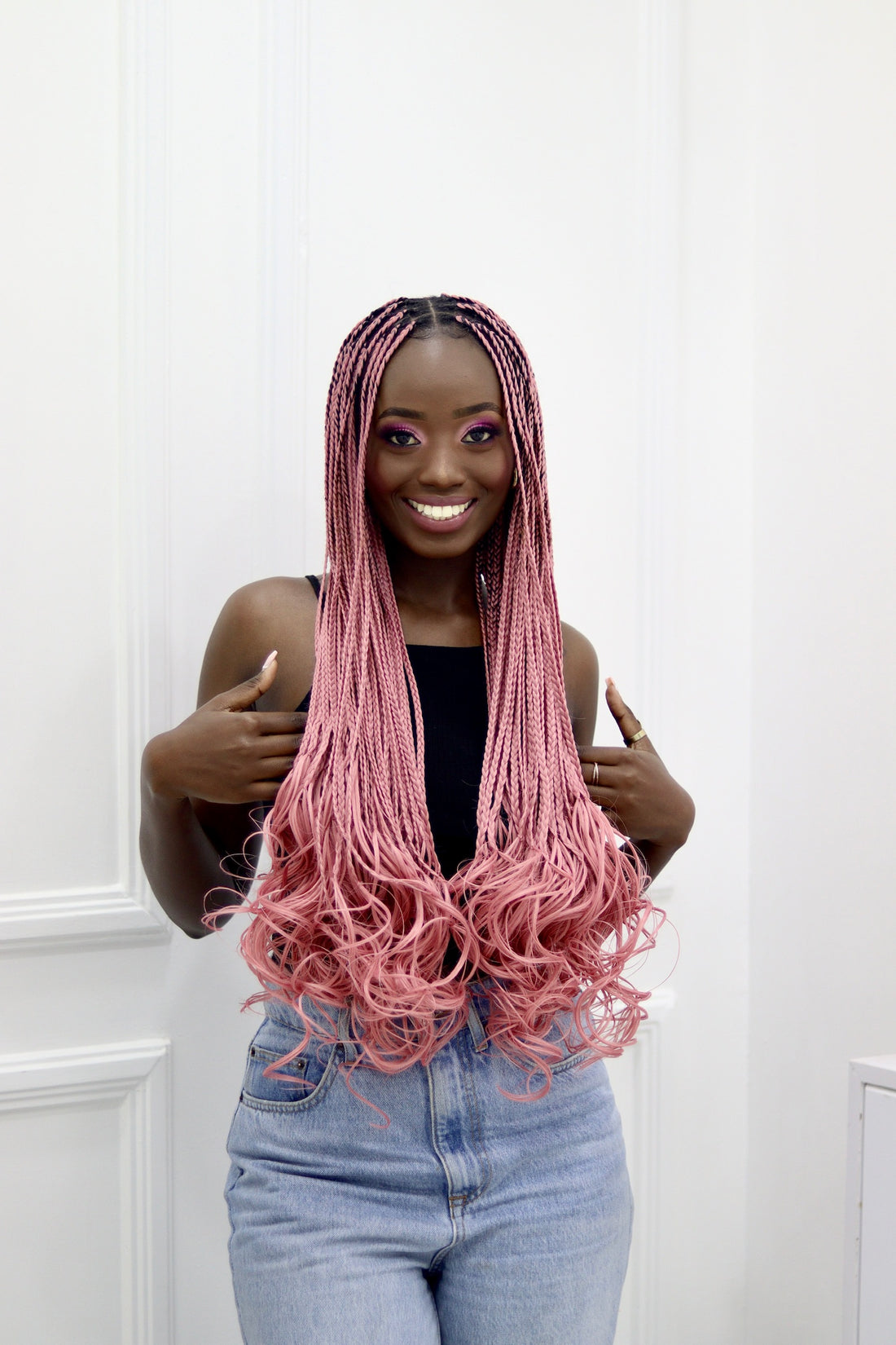 Silky Wavy Braids -Dusty Pink