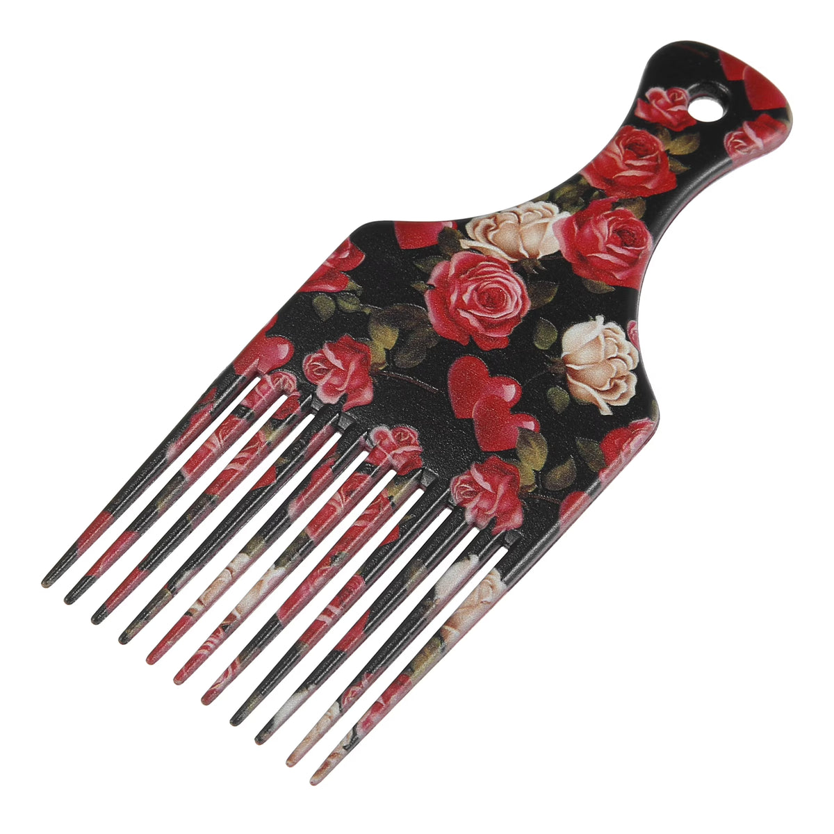 Rose Floral Afro Hair Pick